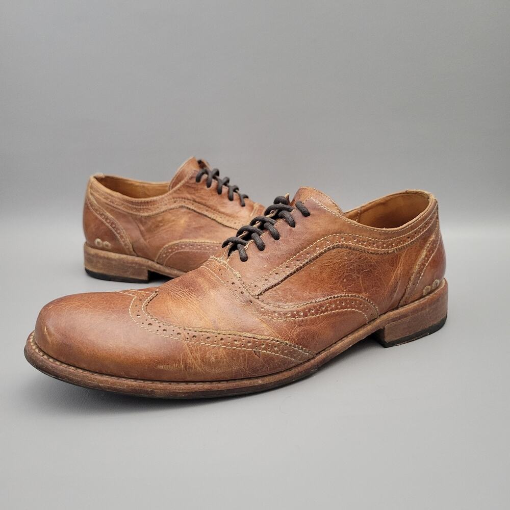Bed Stu Corsico II Benchmade Wingtip Oxfords Brown Leather Shoes Mens 12